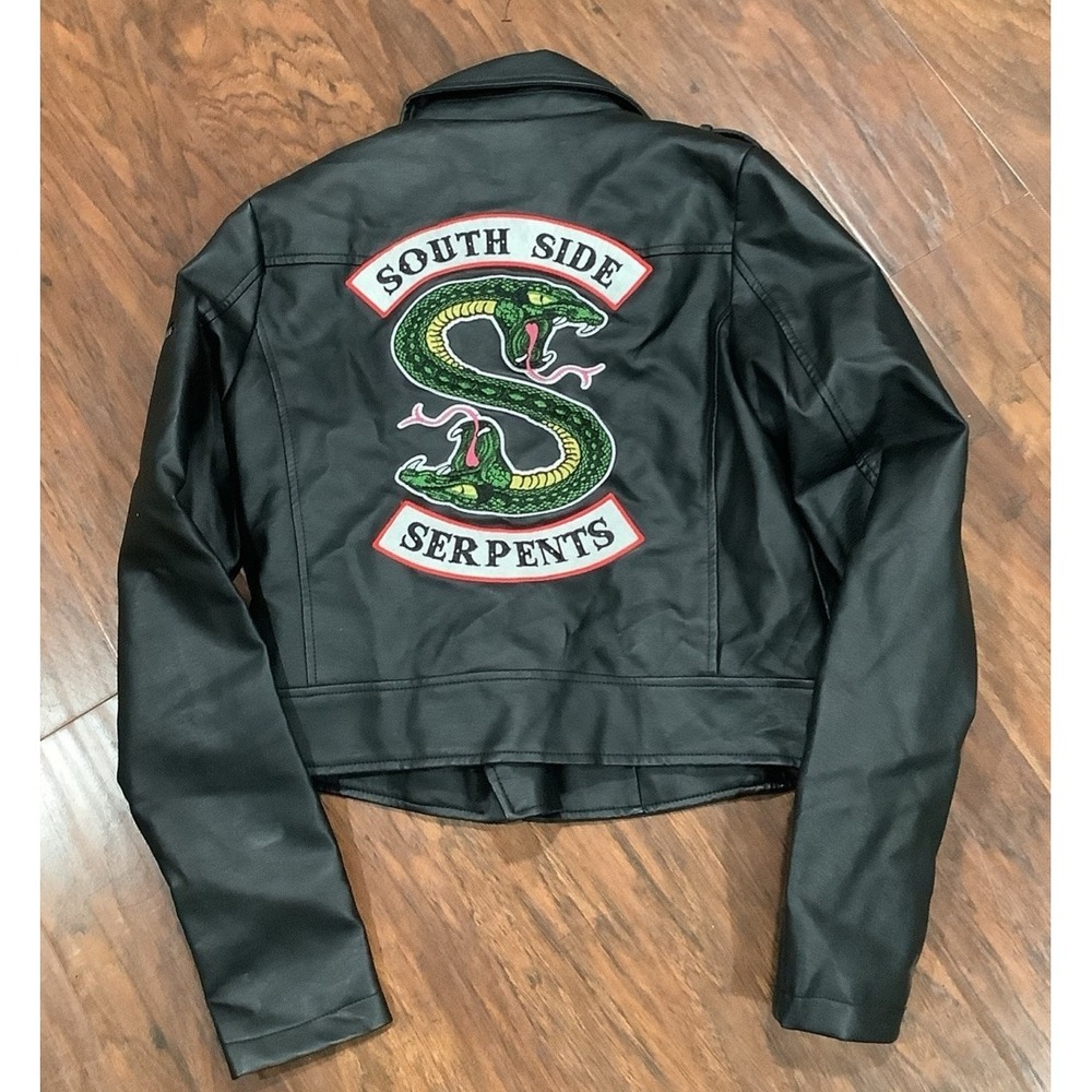 Riverdale Jacket South Side Serpents Biker Jacket Womens Faux Leather Size Small